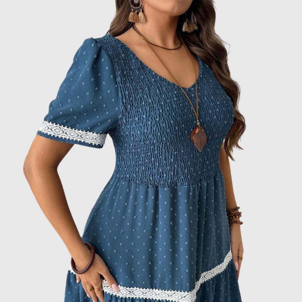 Swiss Dot Plus Size Summer Dress