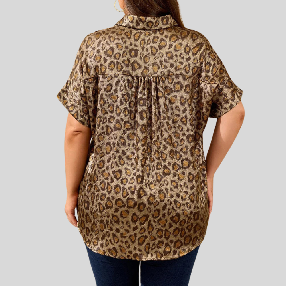 Leopard Chic Plus Size Blouse