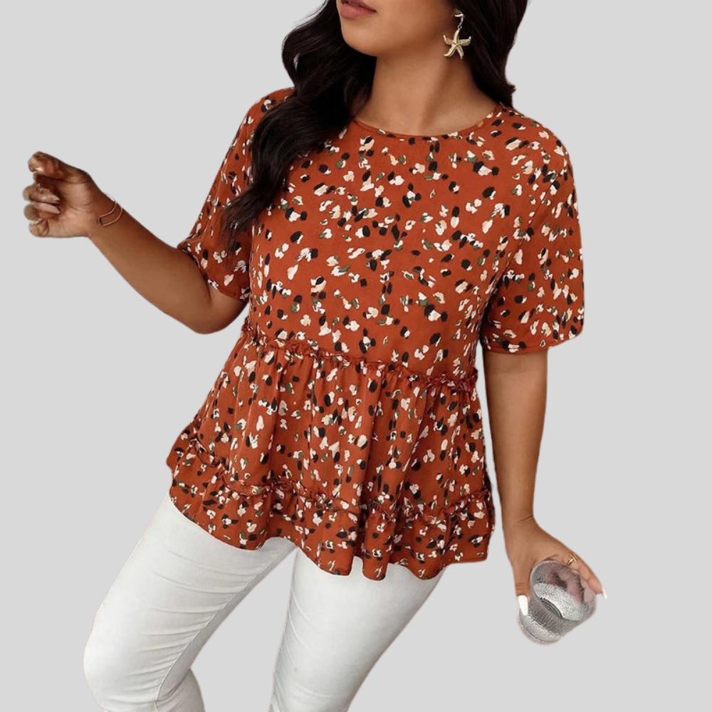 Plus Size Ruffle Summer Blouse
