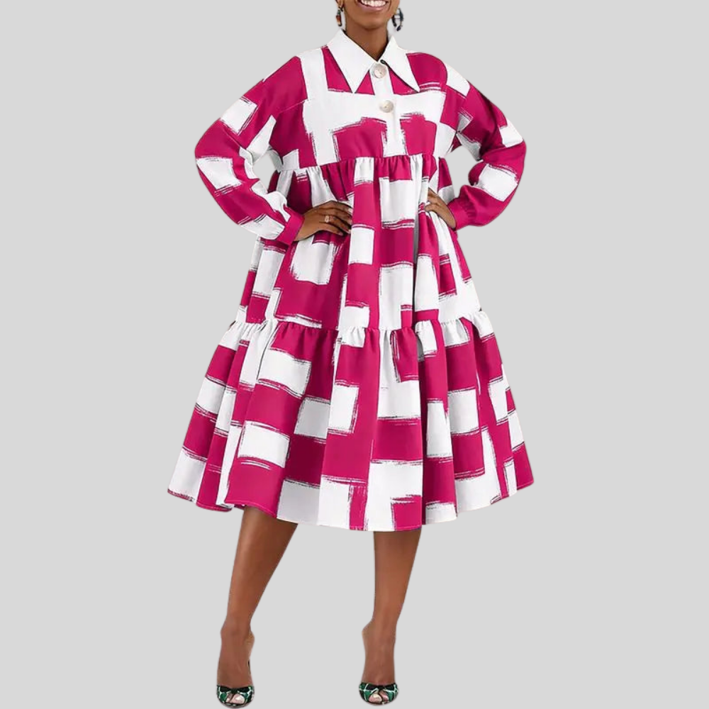 Stylish Plus Size Print Dress