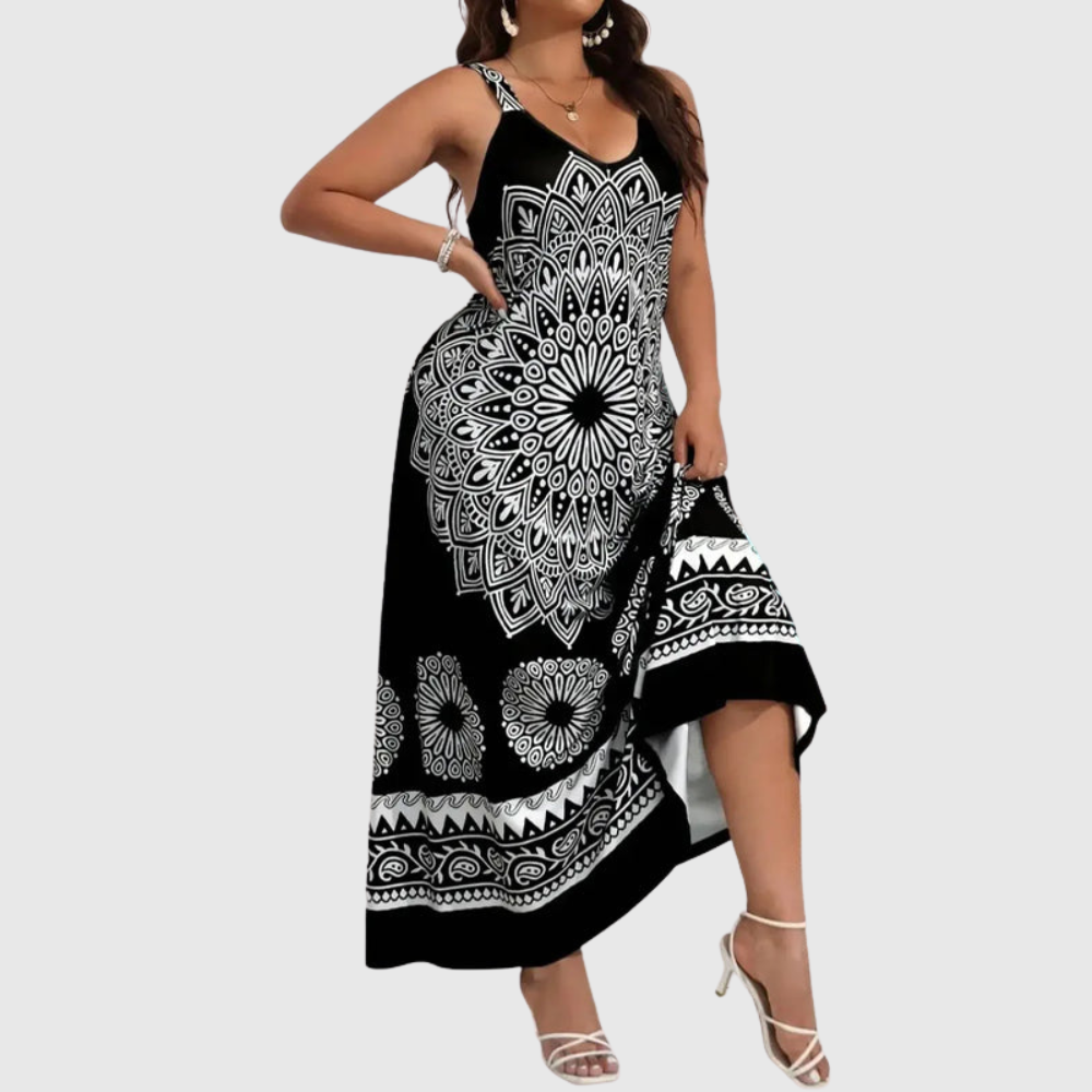 Backless Plus Size Maxi Dress