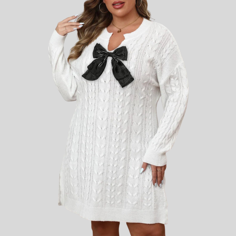 Plus Size Bow Midi Dress