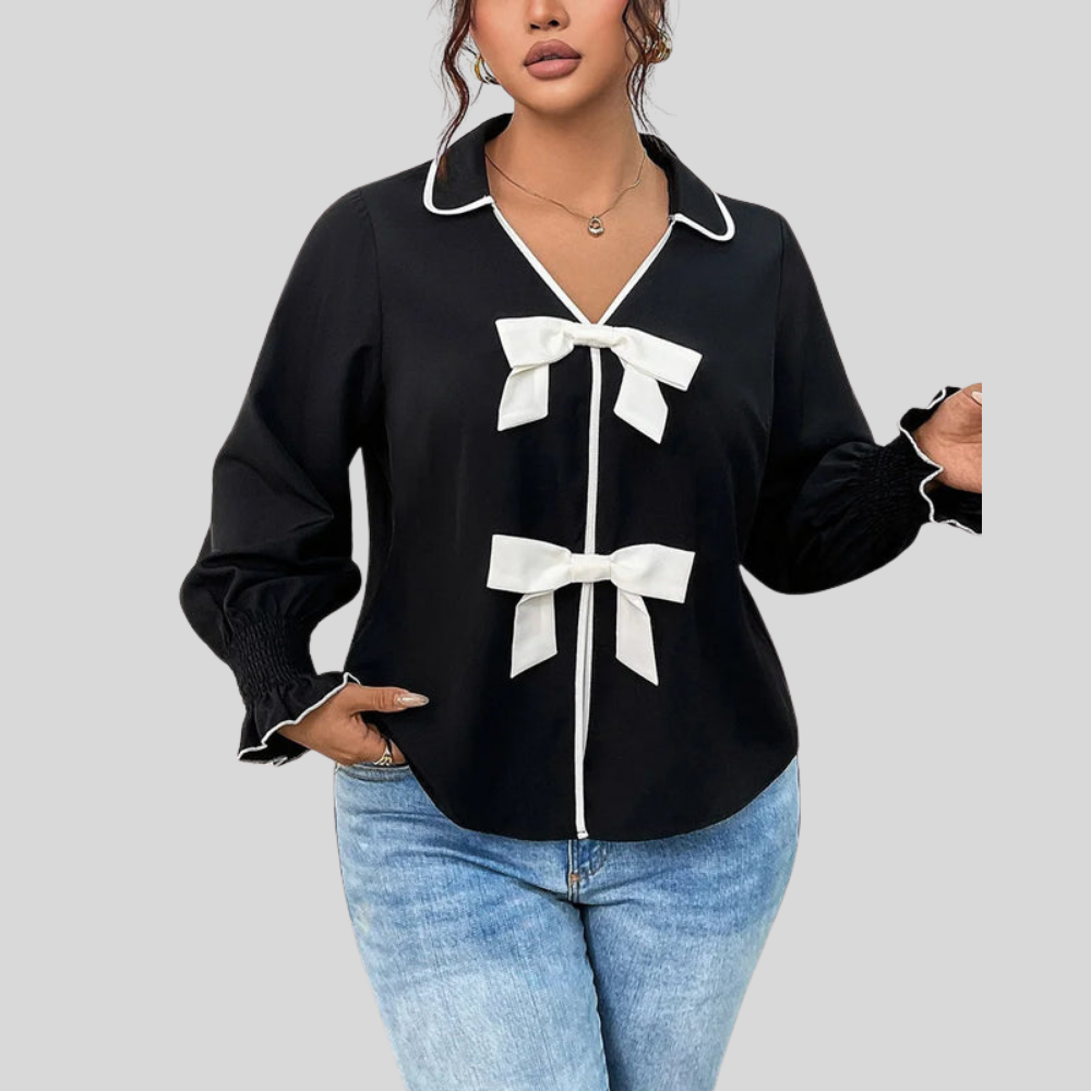 Polo Bow Plus Size Blouse