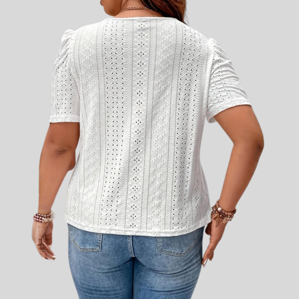 Puff Sleeve Plus Size Top