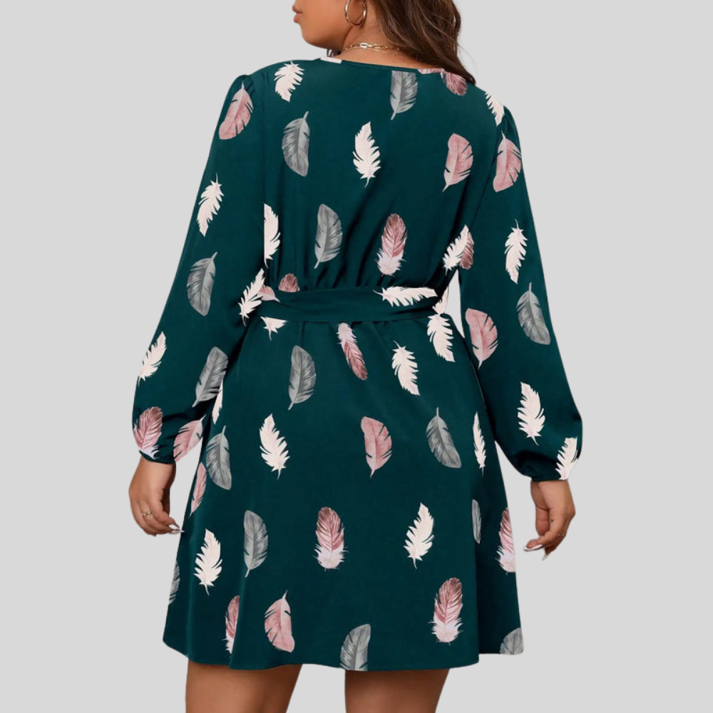Plus Size Feather Mini Dress