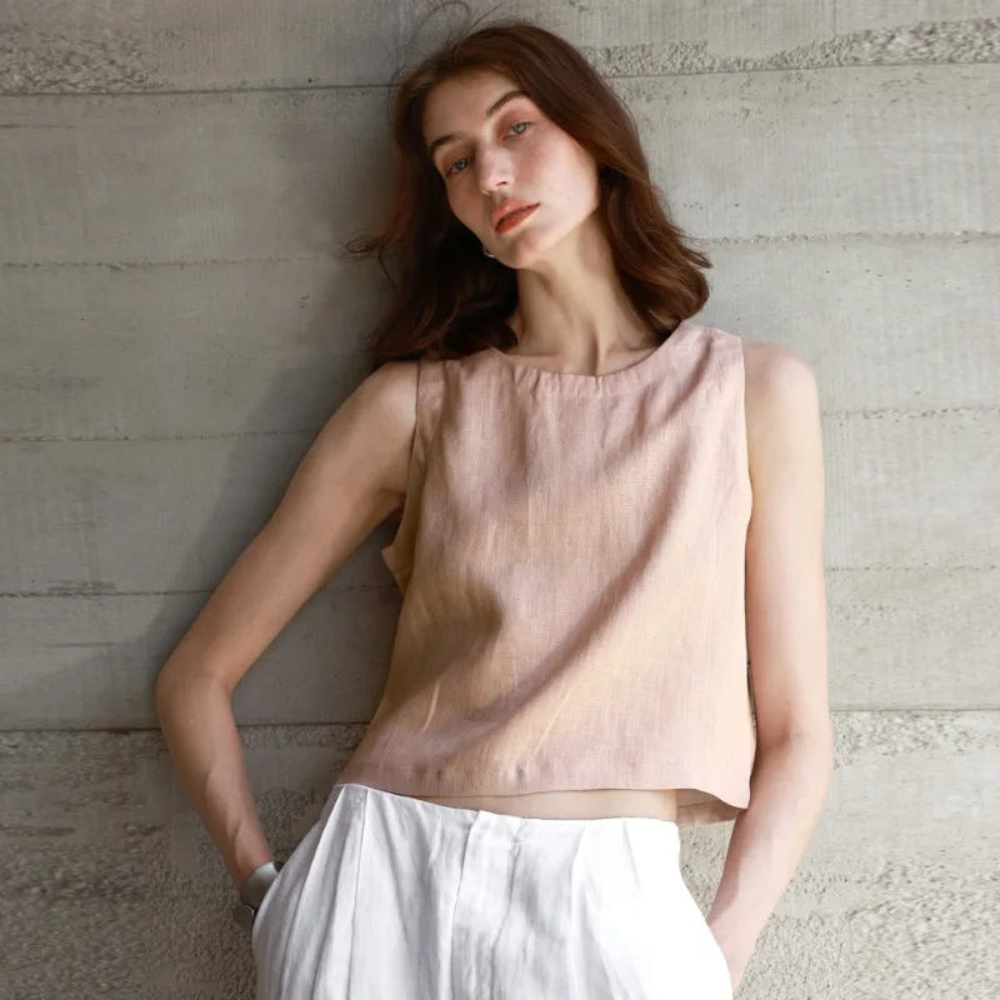 Reversible Casual Sleeveless Crop Top
