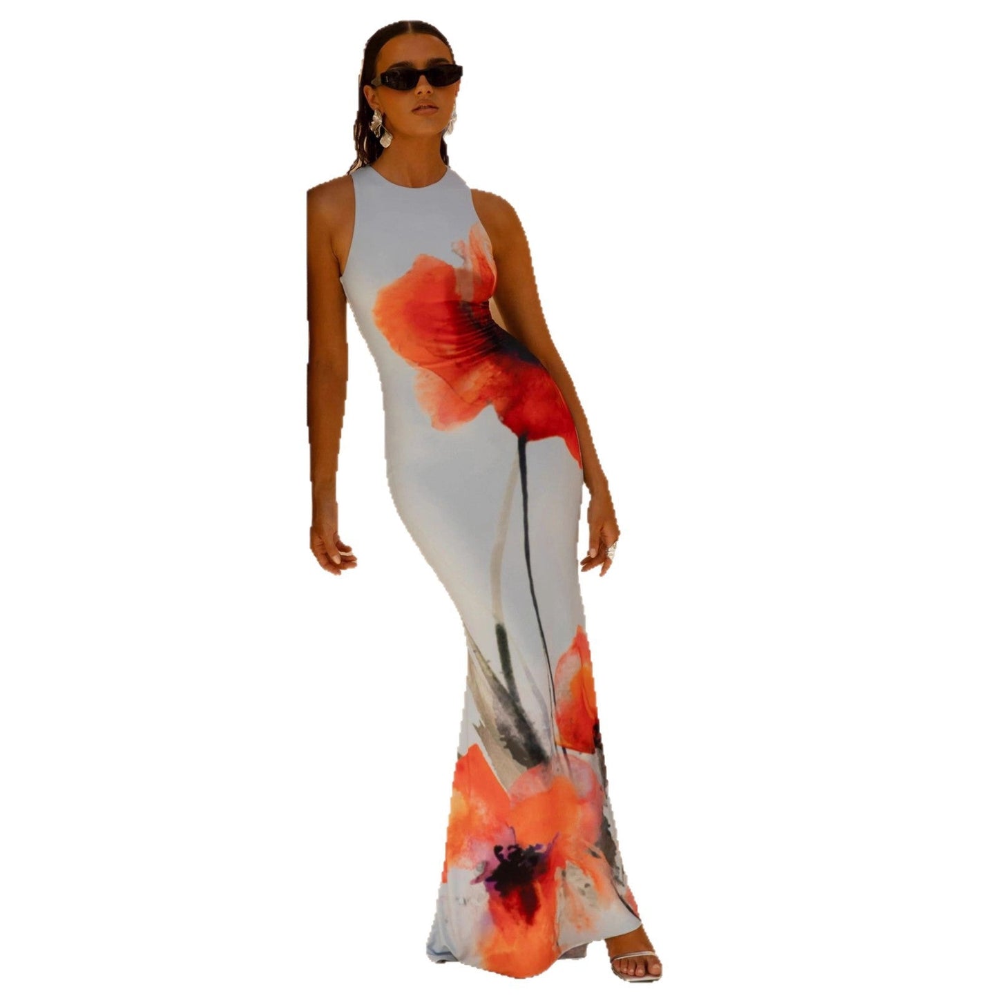 Floral Sleeveless Maxi Dress for Women