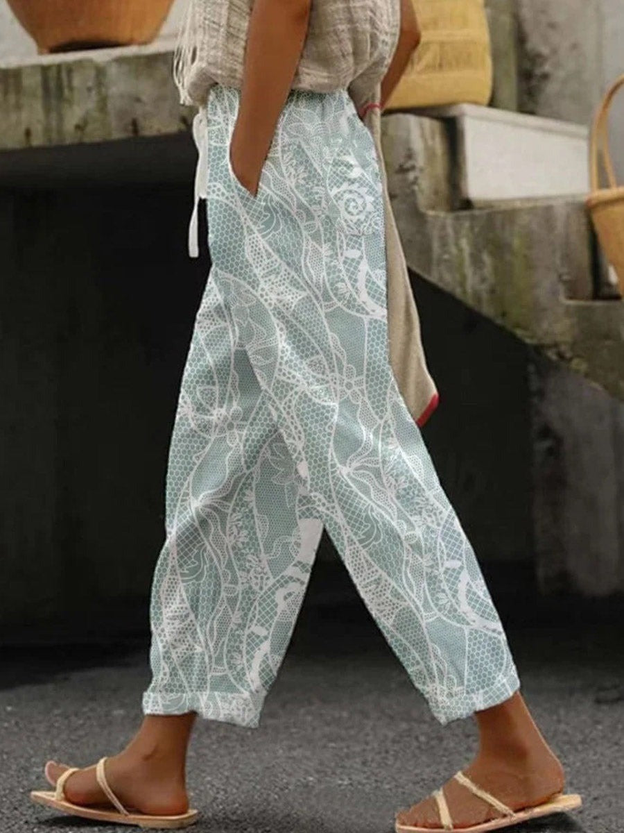 Women's Summer Trousers | Loose-fitting & Breathable with Stylish Print