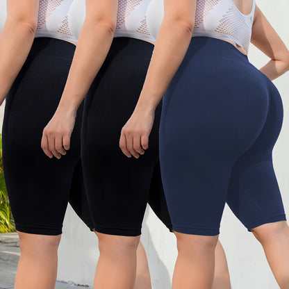 Plus Size High Waist Biker Shorts