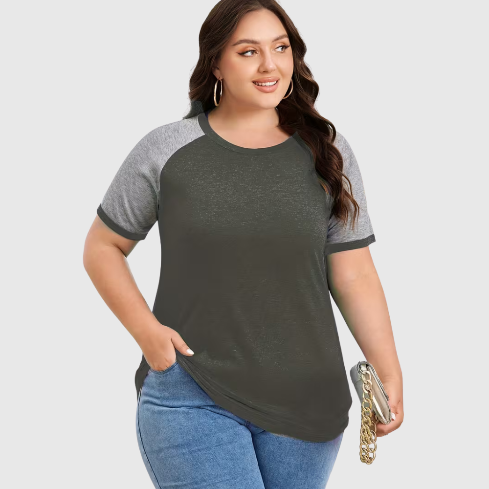 Raglan Block Plus Size Top