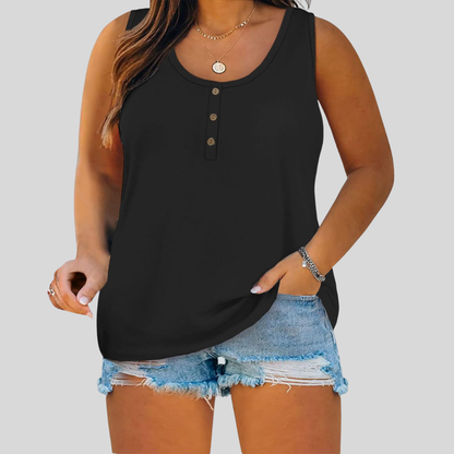 Plus Size Button Tank Top
