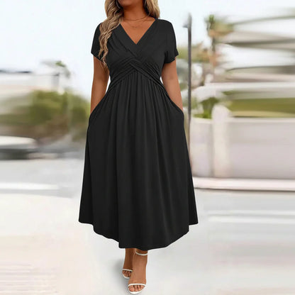 Plus Size Sundress with Slant Pockets