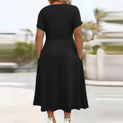 Plus Size Sundress with Slant Pockets