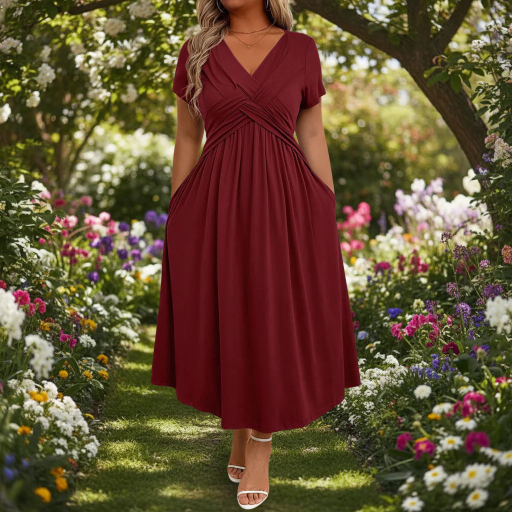Plus Size Sundress with Slant Pockets
