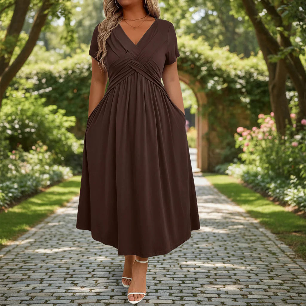 Plus Size Sundress with Slant Pockets