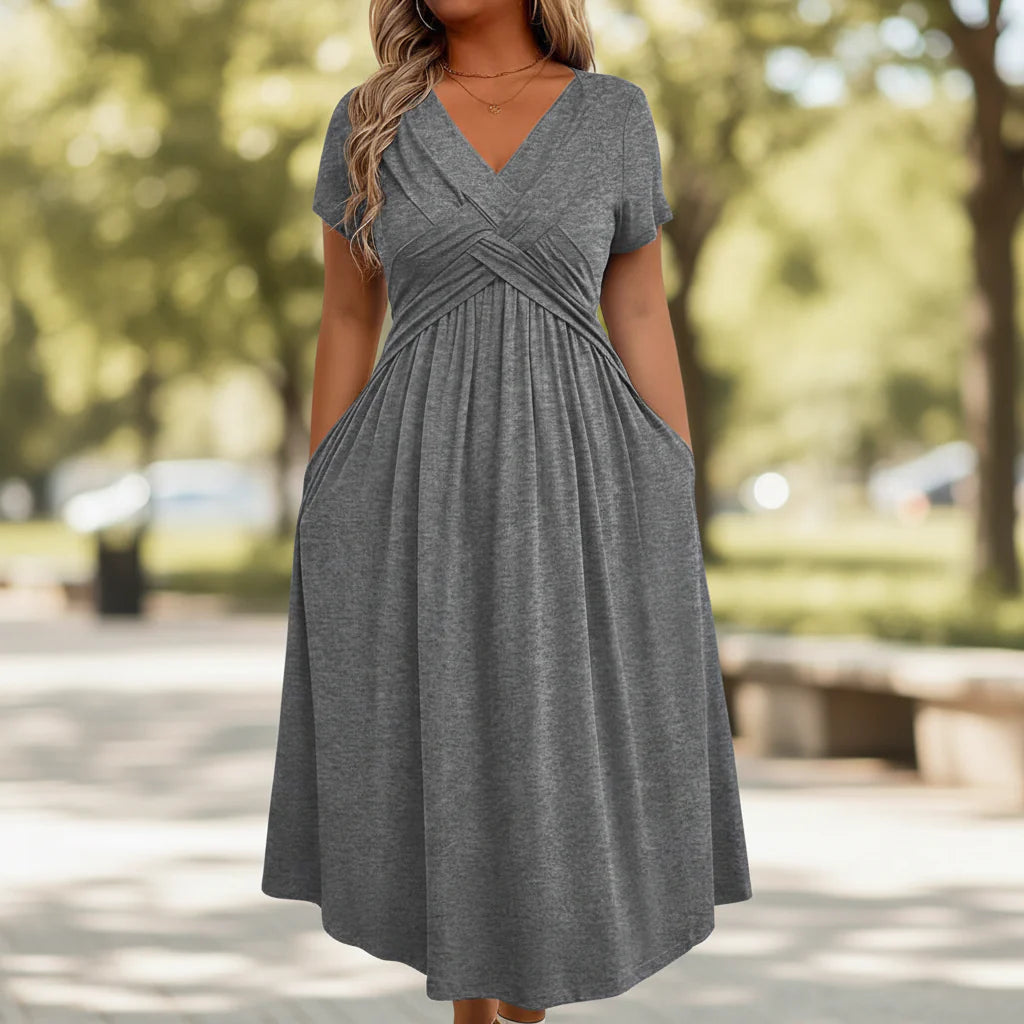 Plus Size Sundress with Slant Pockets