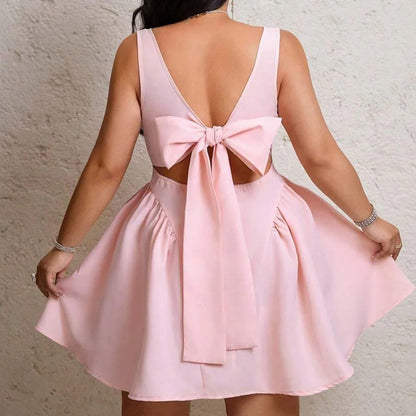 Plus Size Sexy Bow Back Maxi Dresses