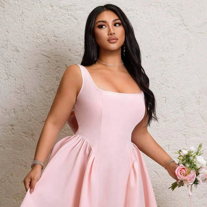 Plus Size Sexy Bow Back Maxi Dresses