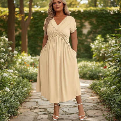 Plus Size Sundress with Slant Pockets