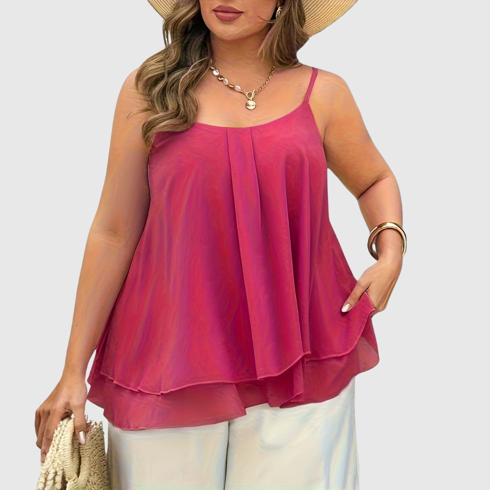 Pleated Cami Plus Size Top