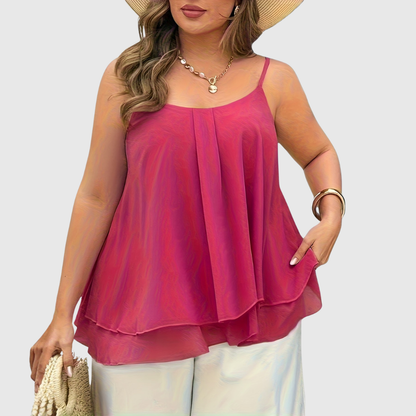 Pleated Cami Plus Size Top