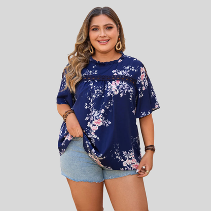 Floral Print Plus Size Blouse