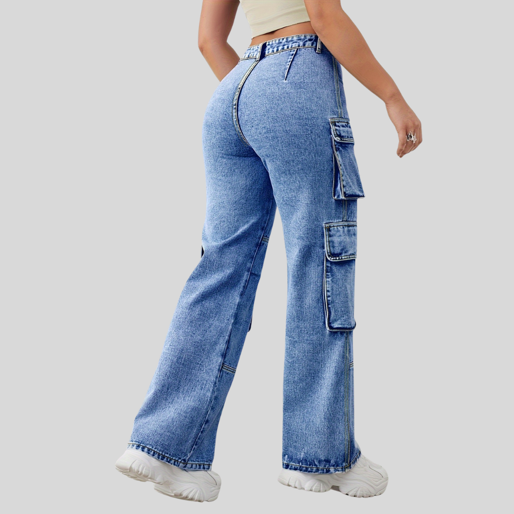 High Waist Pocket Plus Jeans