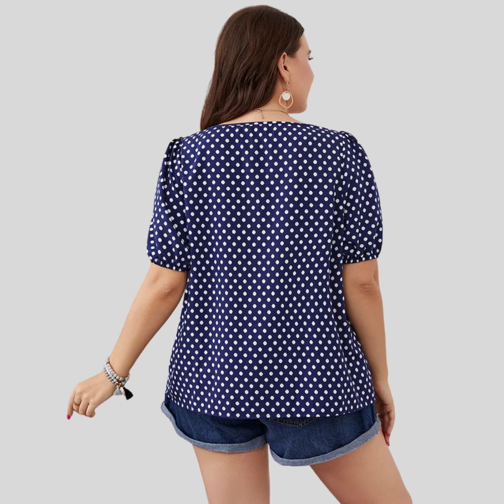 Polka Puff Plus Size Blouse