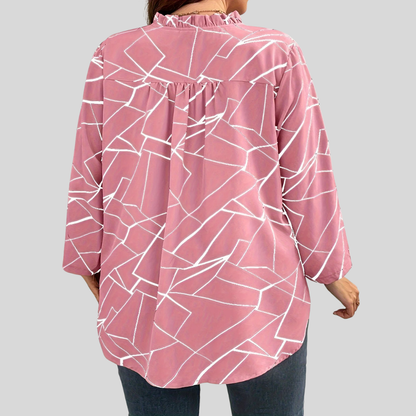 V Neck Plus Size Blouse