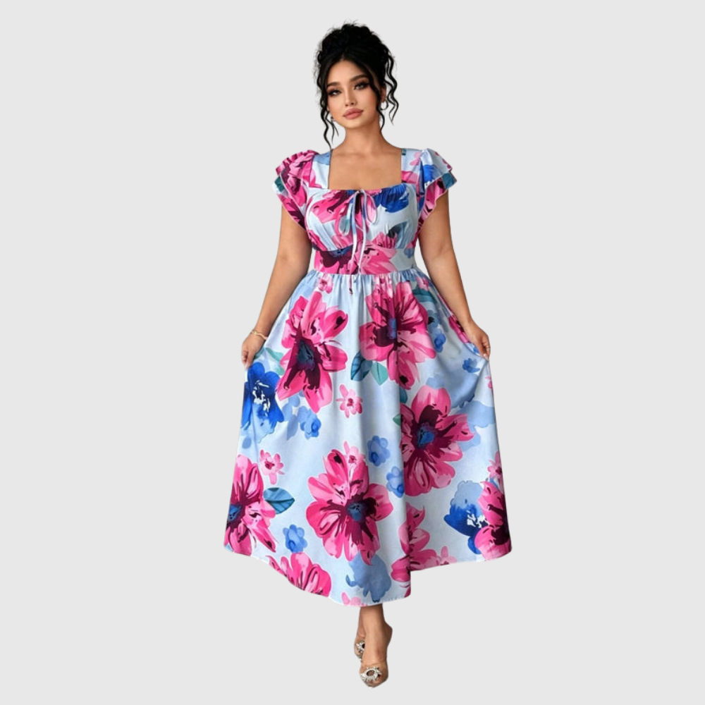 Plus Size Printed A Line Dress