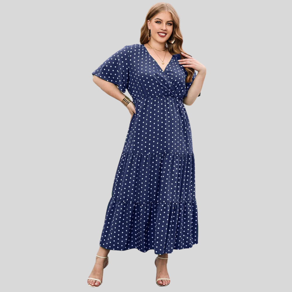 Plus Size Polka Maxi Dress
