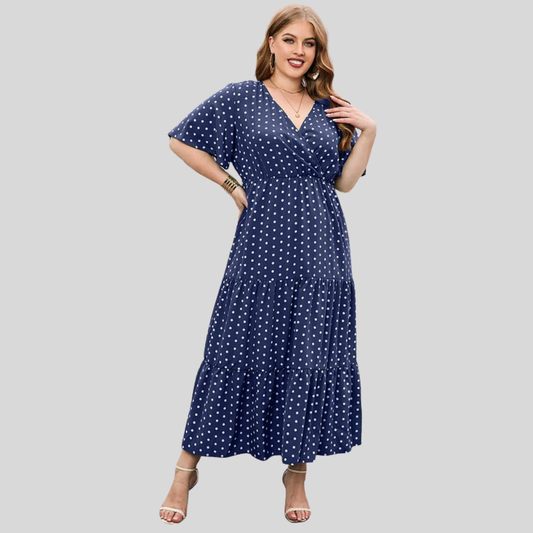 Plus Size Polka Maxi Dress