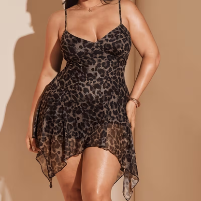 Plus Size Leopard Print Camisole Dress