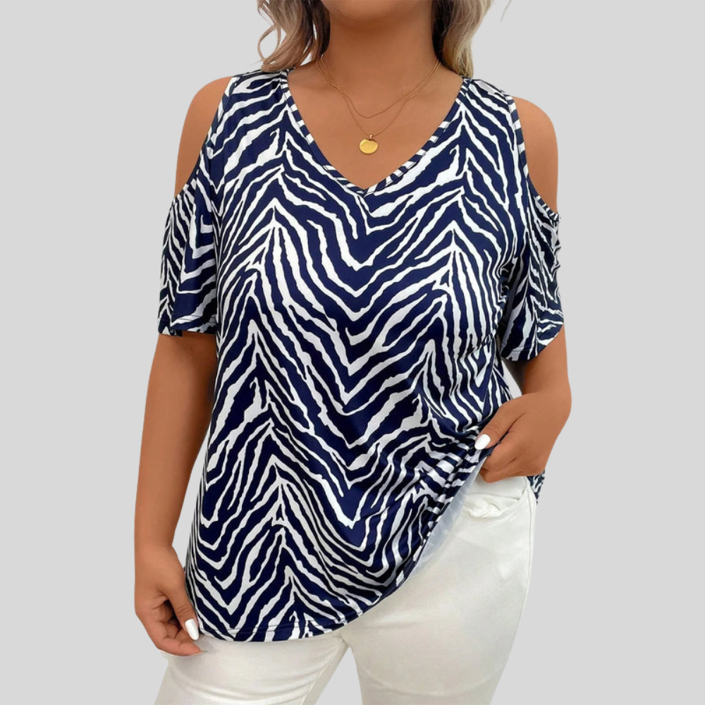 Shoulder Cutout V-Neck Top