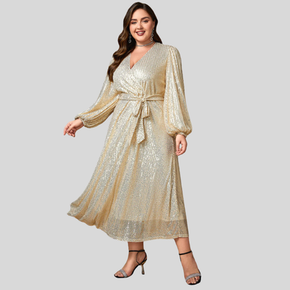 Plus Size Sequin Puff Dress