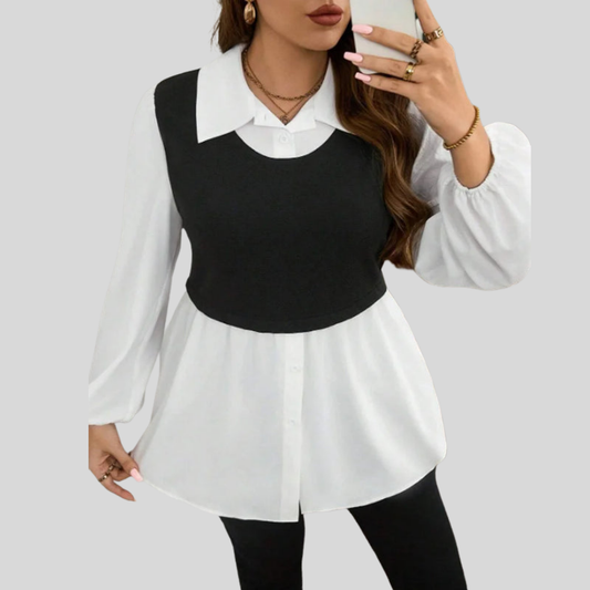 Lantern Sleeve Plus Size Blouse