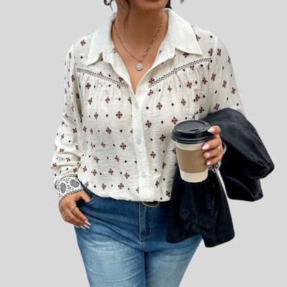Hollow Collar Plus Size Shirt