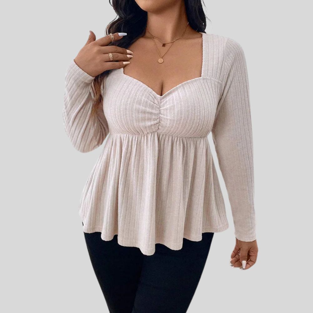 Sweetheart Peplum Plus Size Blouse