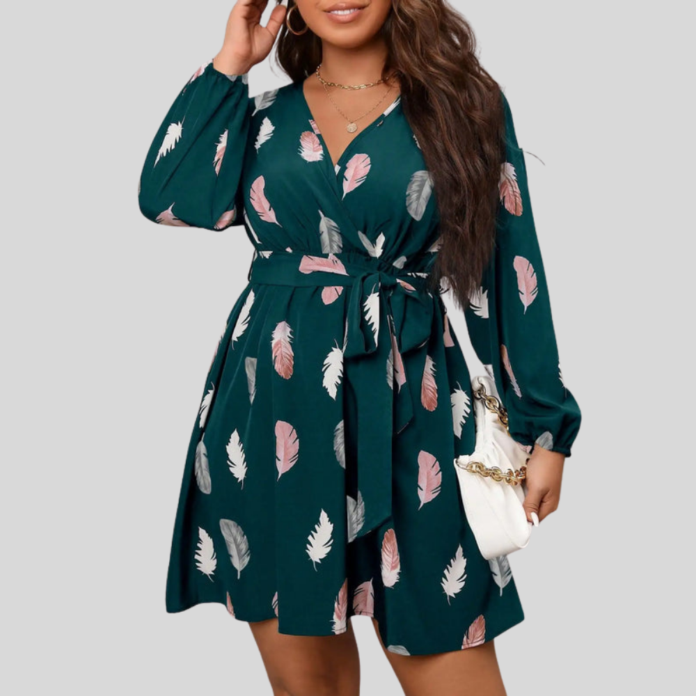 Plus Size Feather Mini Dress