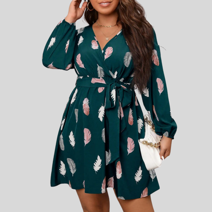Plus Size Feather Mini Dress