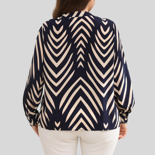 Retro Notch Plus Size Blouse
