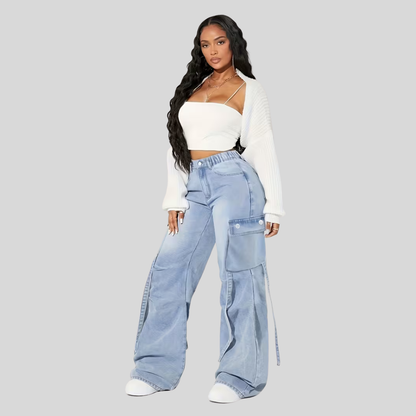 High Waist Cargo Pocket Pants