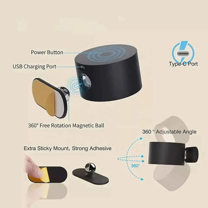 GLOW360 – Wireless, Rotatable LED Wall Lamp