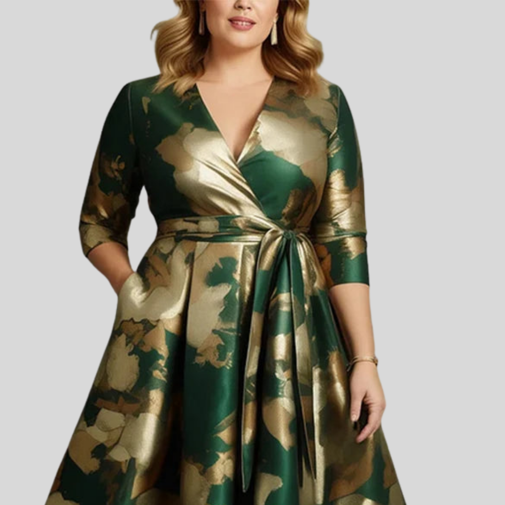 Plus Size Floral Midi Dress