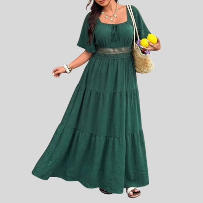 Plus Size Floral Knot Maxi Dress