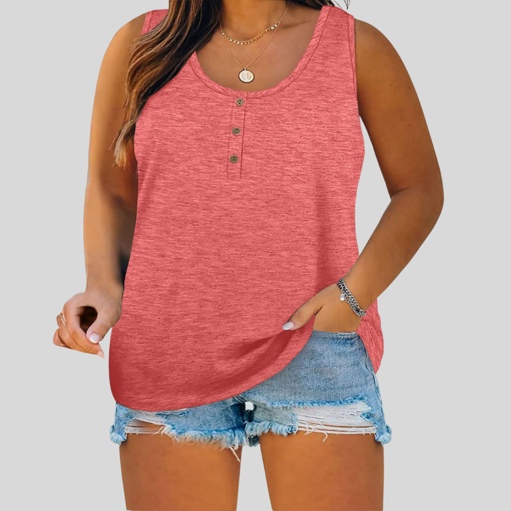 Plus Size Button Tank Top