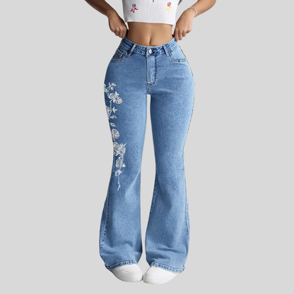 Embroidered Straight Leg Pants