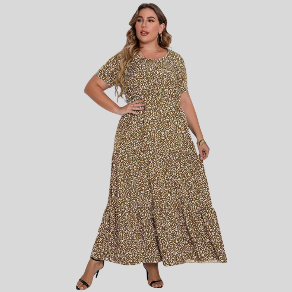 Ruffle Plus Size Vacation Dress