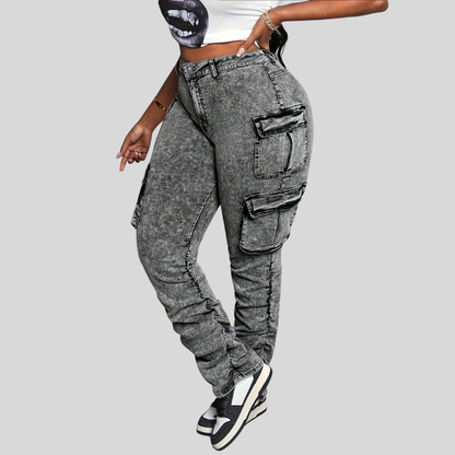 Distressed Cargo Pocket Style Pants