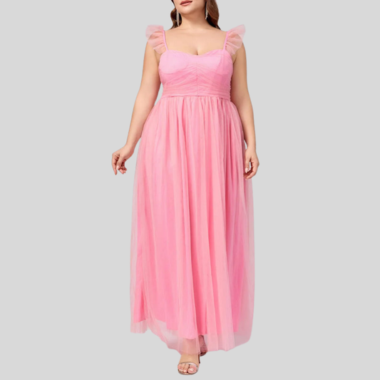 Square Neck Plus Size Party Dress